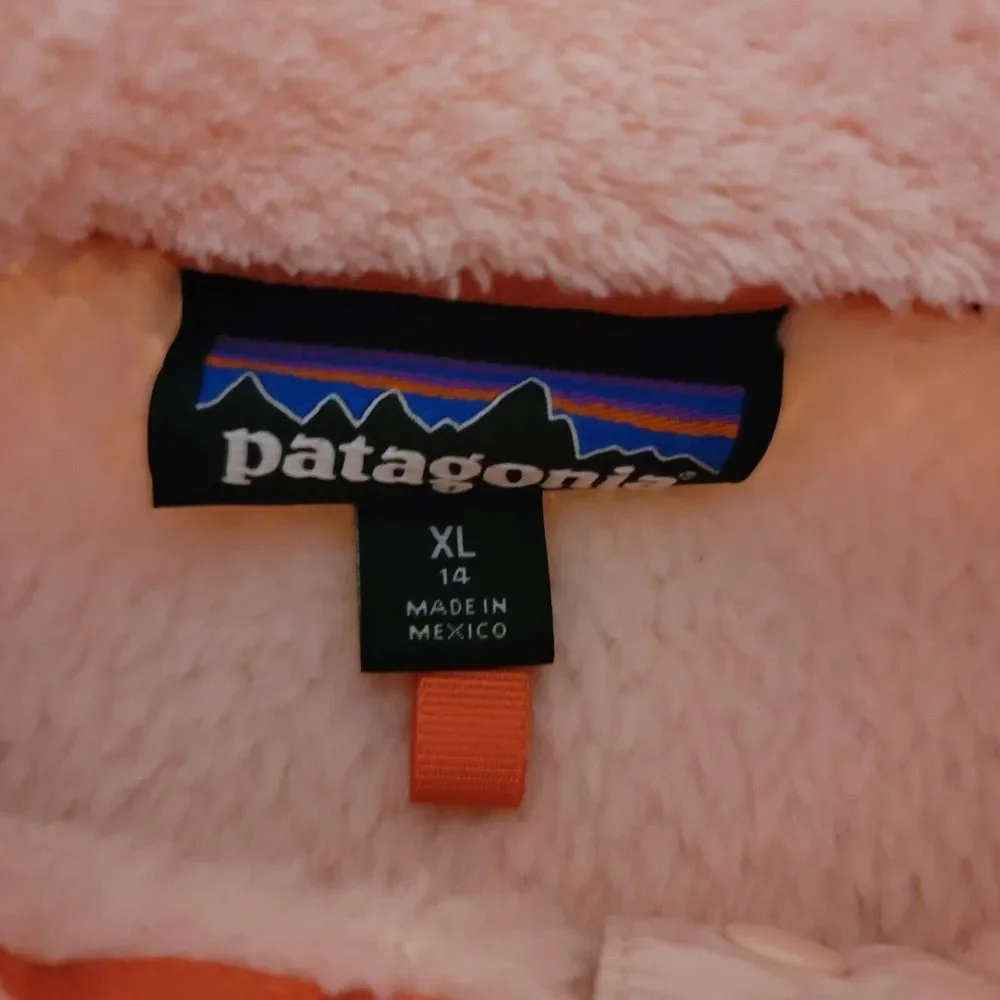 Girls Patagonia Fleece Pullover Size XL 14 Blush Color - Picture 6 of 7